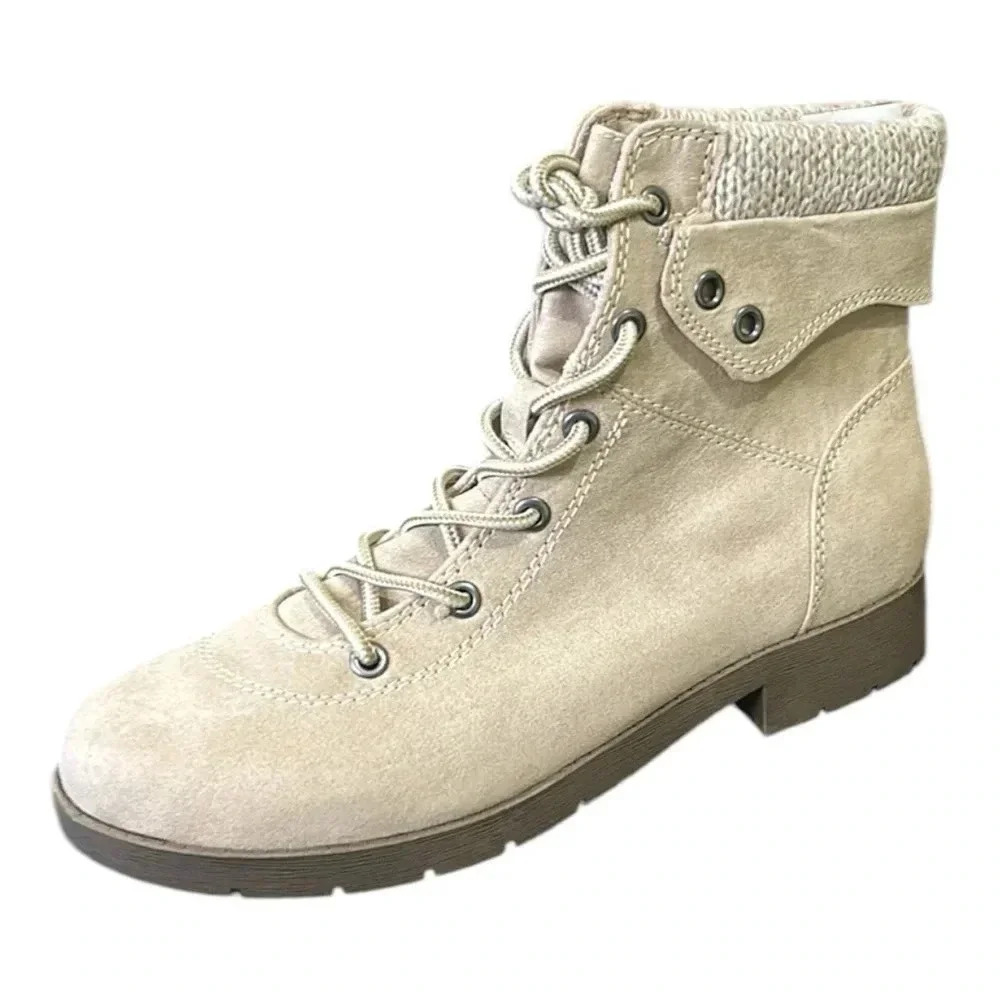 St. John’s Bay Yukka Memory Foam Stacked Heel Lace Up Boots Size 8 NWT - Picture 5 of 13